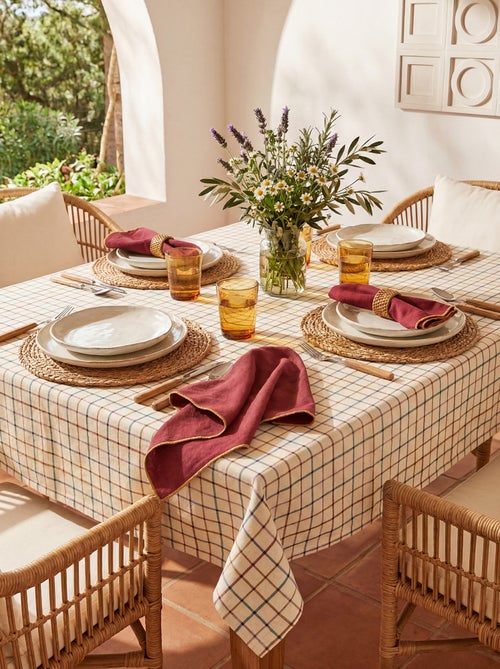 Toalha de mesa estampada aos quadrados - 150 x 250 cm - Kiabi Home - Kiabi