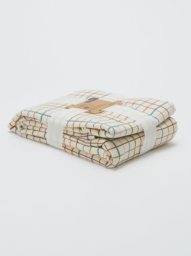 Toalha de mesa estampada aos quadrados - 150 x 250 cm - Kiabi Home BEGE - Kiabi