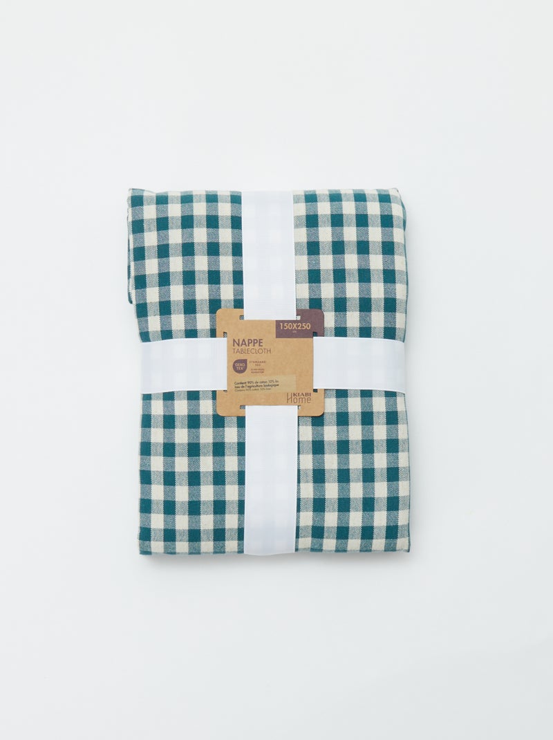 Toalha de mesa estampada aos quadrados - 150 x 250 cm - Kiabi Home VERDE - Kiabi