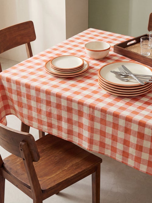 Toalha de mesa estampada aos quadrados 150 x 150 cm - Kiabi Home - Kiabi Toalha de mesa estampada aos quadrados 150 x 150 cm - Kiabi Home - Kiabi