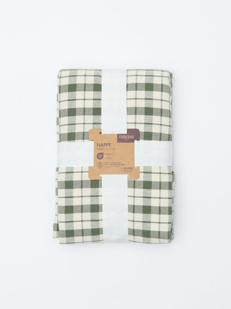 Toalha de mesa estampada aos quadrados 150 x 250 cm - Kiabi Home Caqui - Kiabi