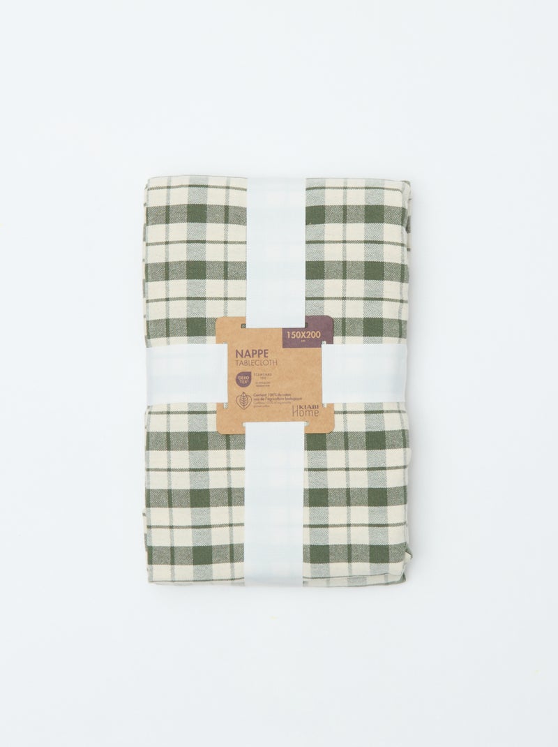 Toalha de mesa estampada aos quadrados (150x200 cm) - Kiabi Home Caqui - Kiabi