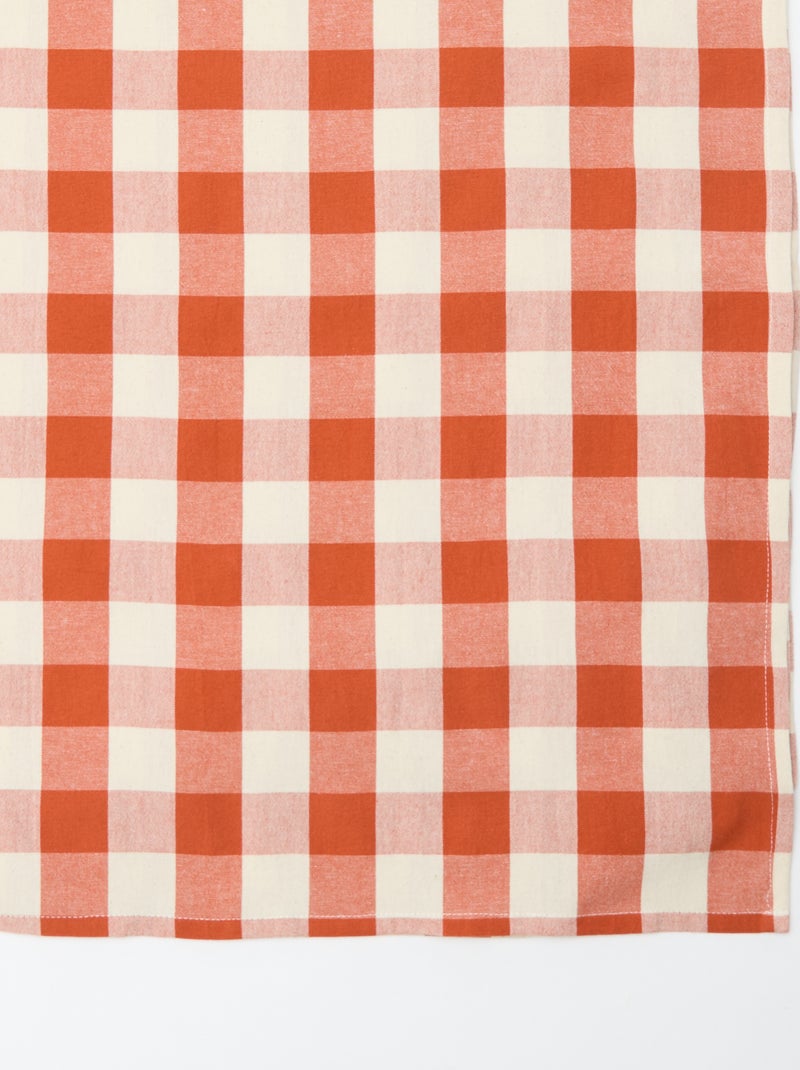 Toalha de mesa estampada aos quadrados (150x250 cm) - Kiabi Home Laranja - Kiabi