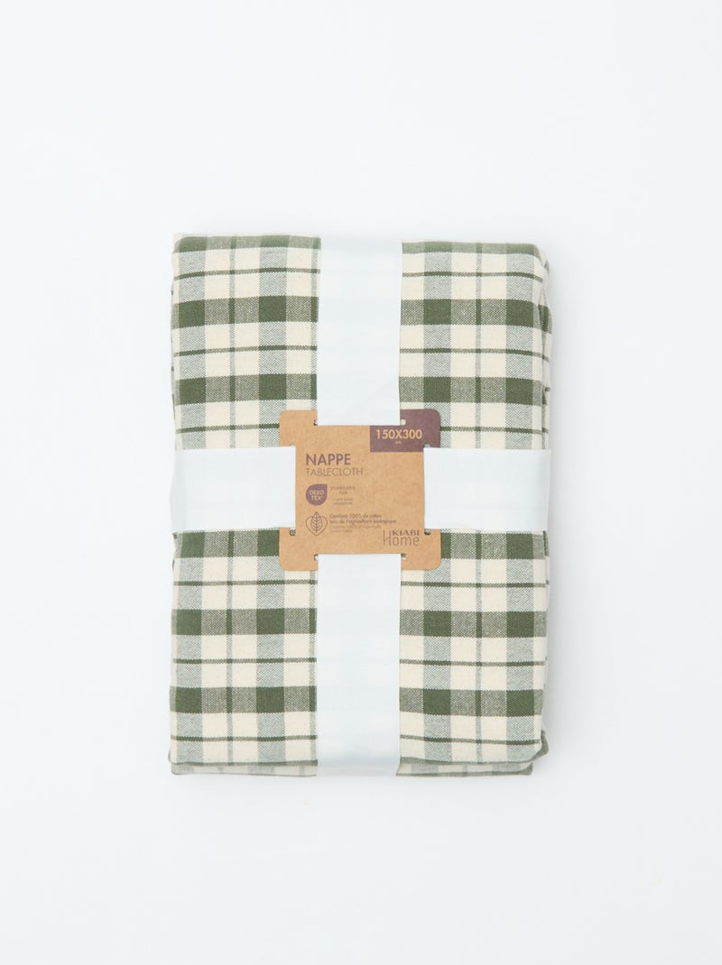 Toalha de mesa estampada aos quadrados (150x300 cm) - Kiabi Home Caqui - Kiabi