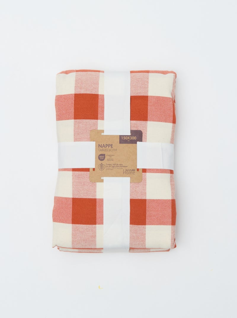 Toalha de mesa estampada aos quadrados (150x300 cm) - Kiabi Home Laranja - Kiabi