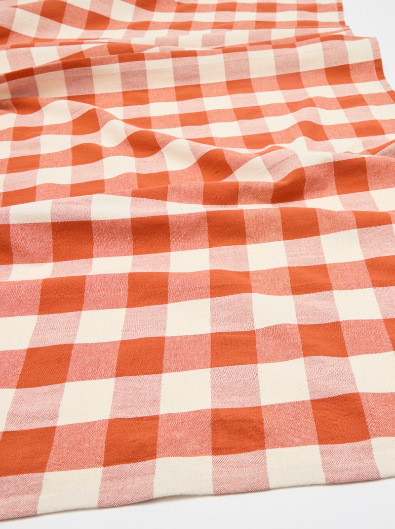 Toalha de mesa estampada aos quadrados (150x300 cm) - Kiabi Home Laranja - Kiabi
