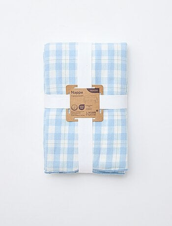 Toalha de mesa estampada aos quadrados