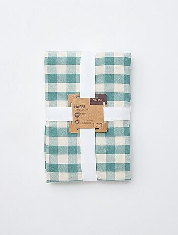 Toalha de mesa estampada aos quadrados