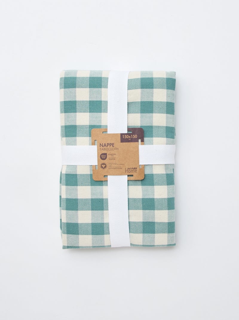 Toalha de mesa estampada aos quadrados Esmeralda - Kiabi