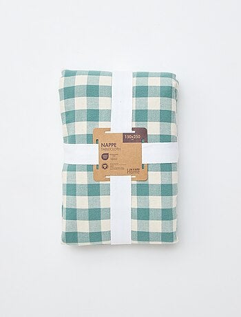 Toalha de mesa estampada aos quadrados