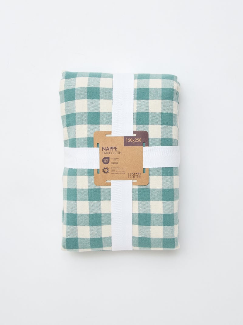 Toalha de mesa estampada aos quadrados Esmeralda - Kiabi