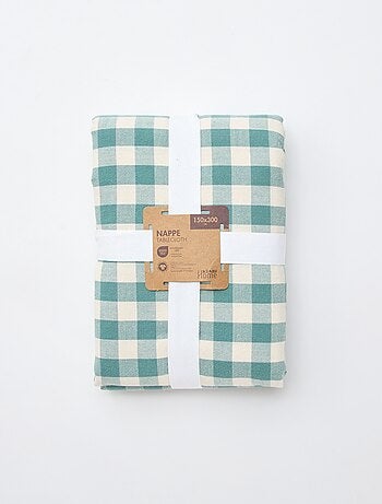 Toalha de mesa estampada aos quadrados