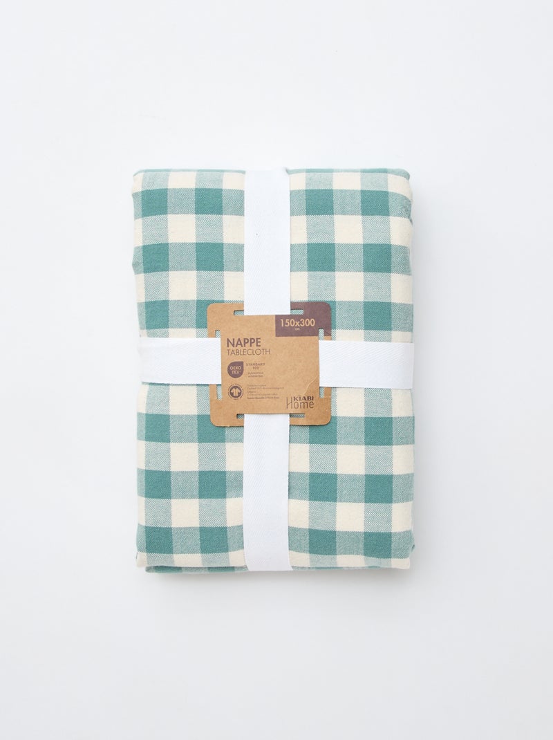 Toalha de mesa estampada aos quadrados Esmeralda - Kiabi