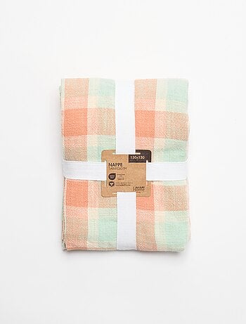 Toalha de mesa estampada aos quadrados