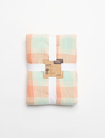 Toalha de mesa estampada aos quadrados