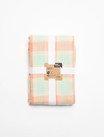 Toalha de mesa estampada aos quadrados