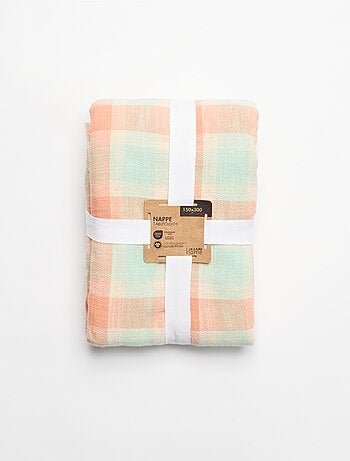 Toalha de mesa estampada aos quadrados