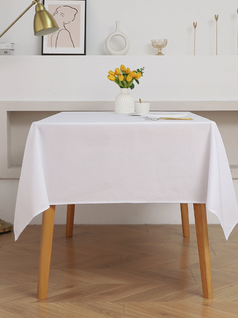 Toalha de mesa quadrada, revestida e resistente a nódoas Branco - Kiabi