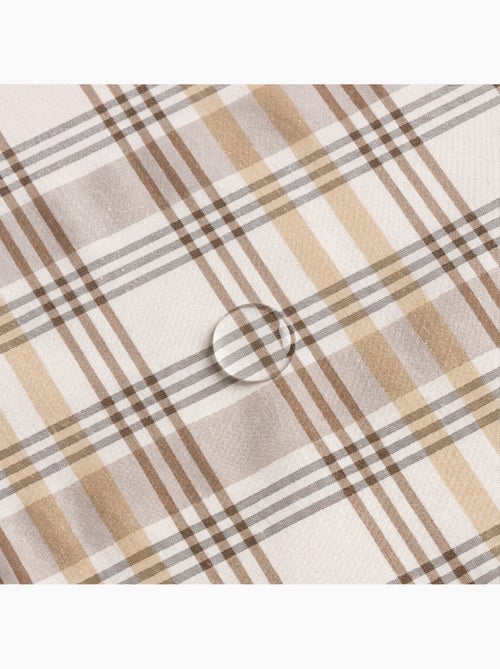 Toalha de mesa redonda antinódoas com design tartan, toque e caimento natural - Gamusi. - Kiabi