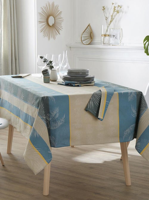 Toalha de mesa retangular com padrão tropical em jacquard revestido - Kiabi