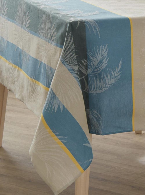 Toalha de mesa retangular com padrão tropical em jacquard revestido - Kiabi