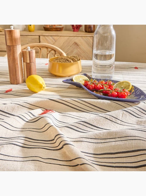 Toalha de mesa retangular em algodão com bordados marinhos - Kiabi
