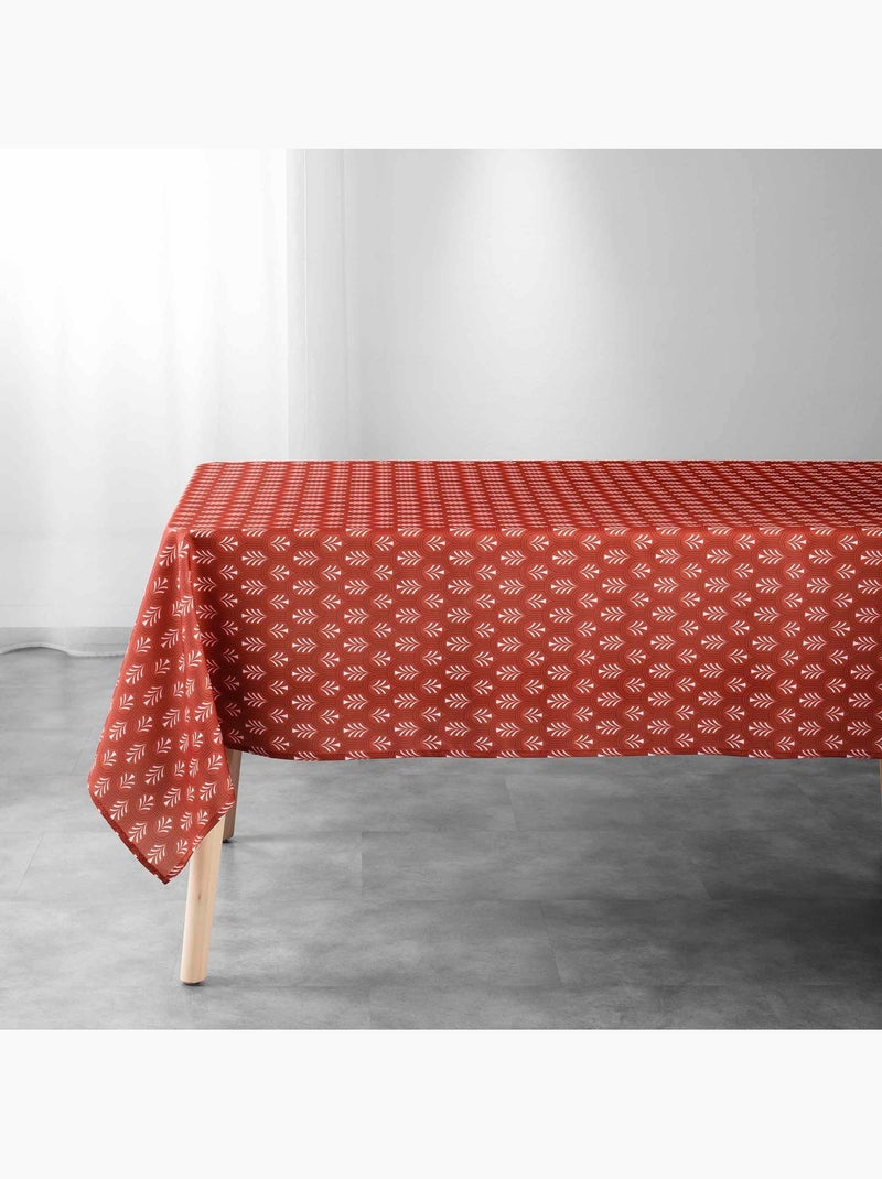 Toalha de mesa retangular inspirada na natureza Laranja-coral - Kiabi