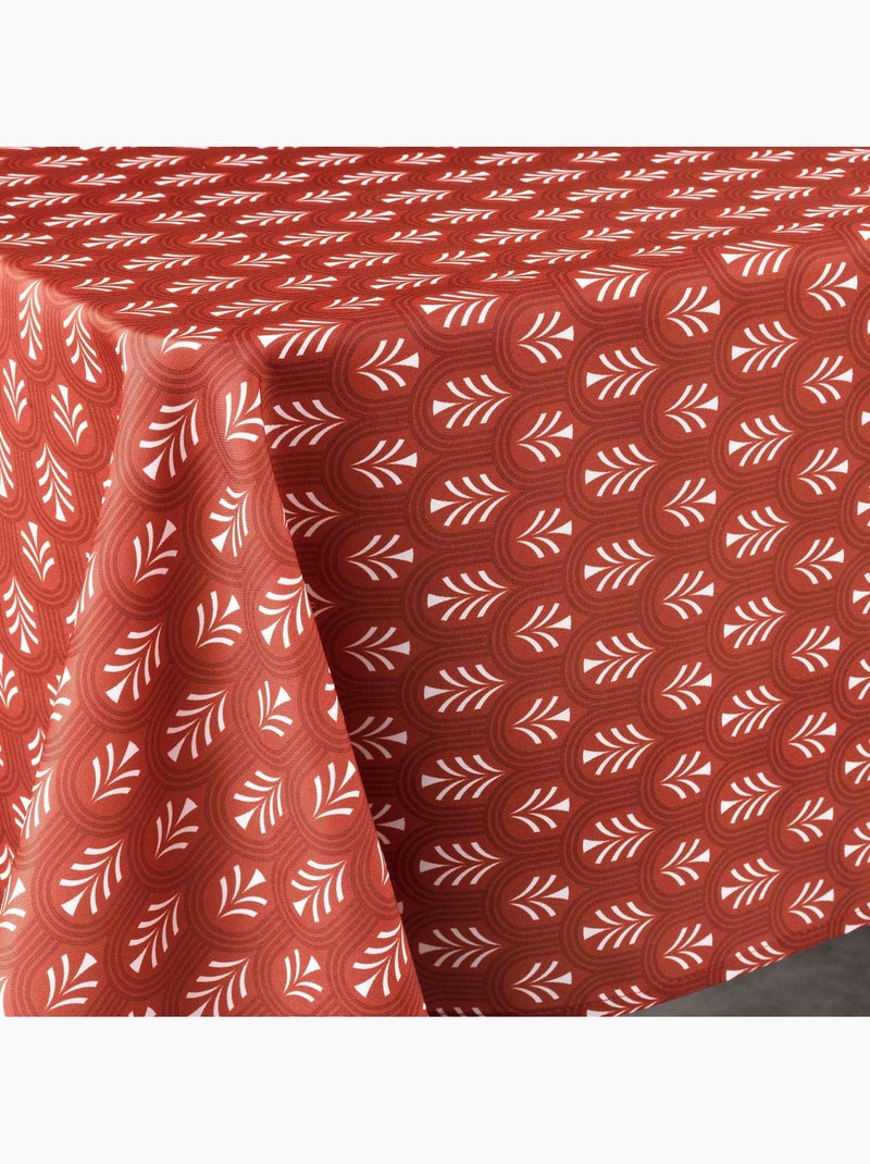 Toalha de mesa retangular inspirada na natureza Laranja-coral - Kiabi