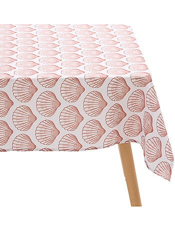Toalha de mesa retangular resistente a manchas com estampado de conchas