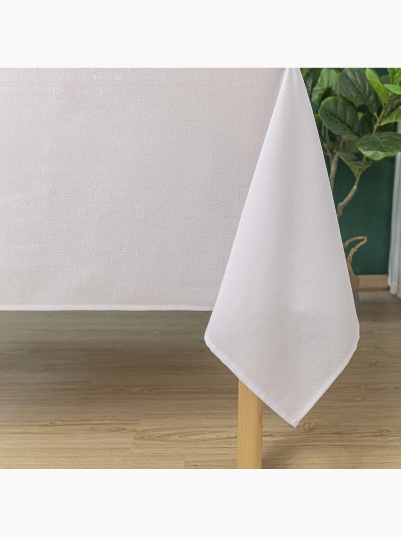 Toalha de mesa retangular, revestida e resistente a manchas Branco - Kiabi
