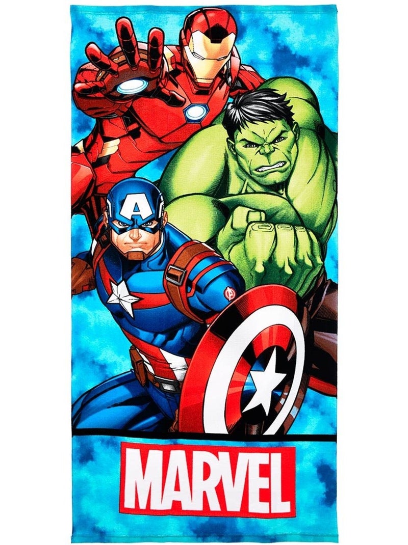 Toalha de praia avengers menino | licença oficial Azul Vermelho - Kiabi