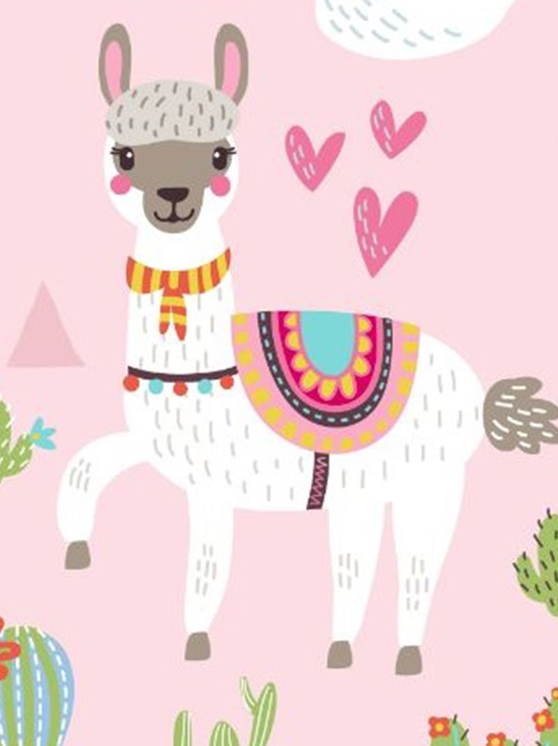 Toalha de praia com estampado lama ROSA - Kiabi