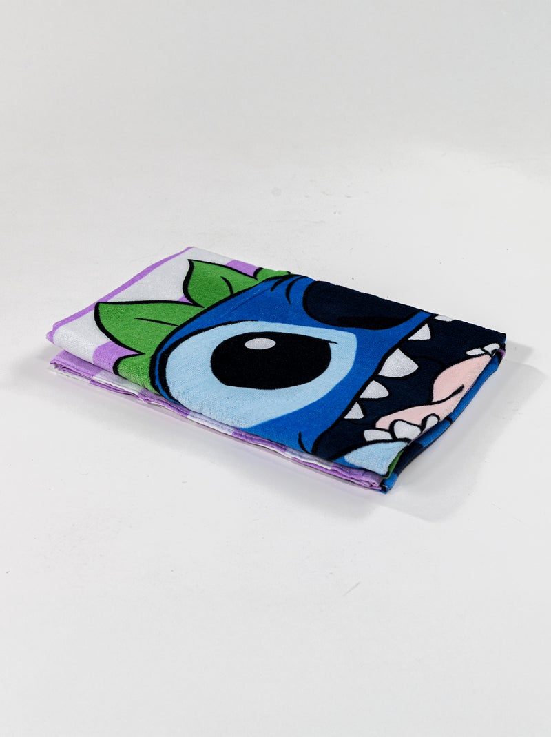 Toalha de praia 'Disney' 'Stitch' em algodão 70X140 Violeta - Kiabi