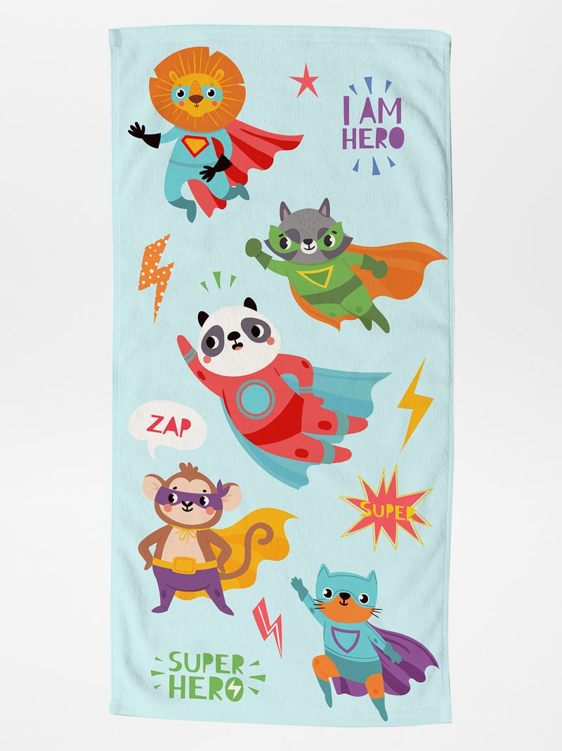 Toalha de praia estampada super heróis BRANCO - Kiabi