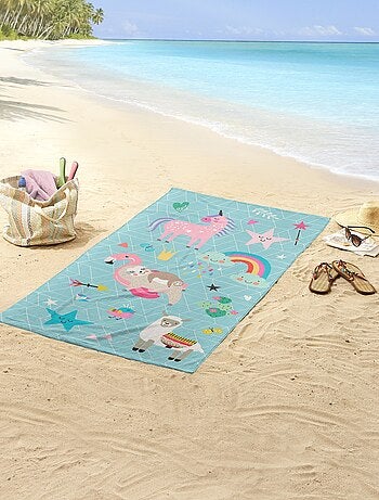 Toalha de praia estampada unicórnio