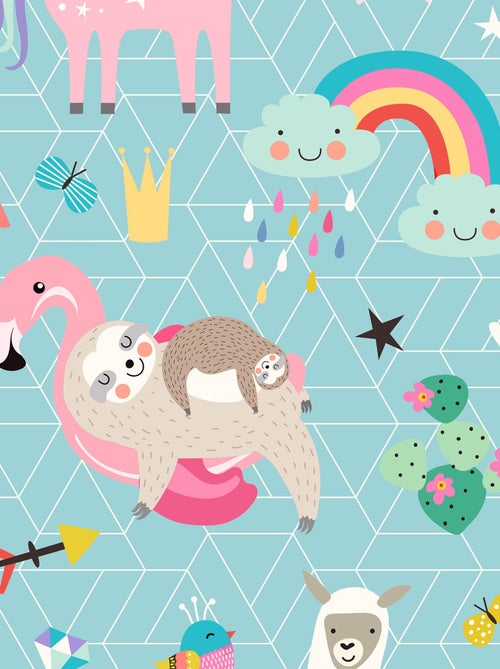 Toalha de praia estampada unicórnio - Kiabi