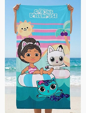 Toalha de praia gabby's dollhouse menina | licença oficial