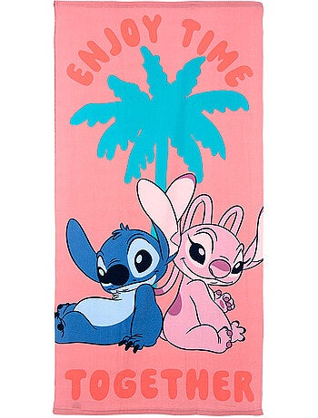 Toalha de praia lilo & stitch rosa menina | licença oficial