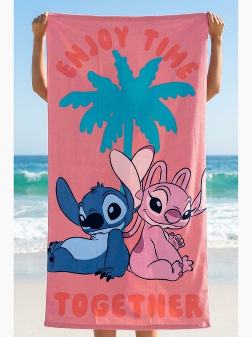 Toalha de praia lilo & stitch rosa menina | licença oficial - Kiabi Toalha de praia lilo & stitch rosa menina | licença oficial - Kiabi