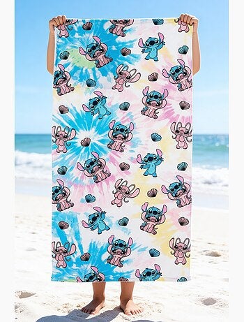 Toalha de praia lilo & stitch rosa menina | licença oficial