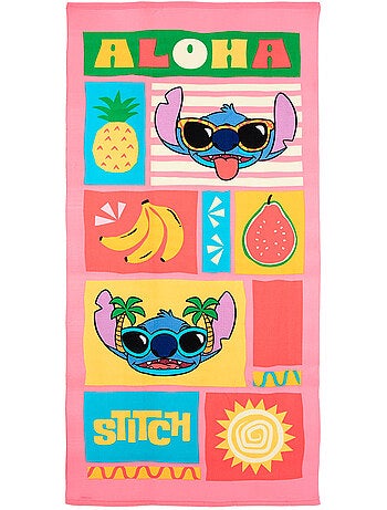 Toalha de praia lilo & stitch rosa menina | licença oficial