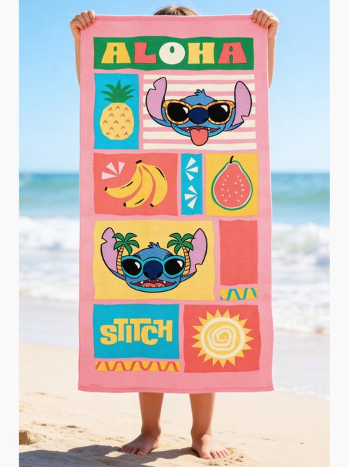 Toalha de praia lilo & stitch rosa menina | licença oficial - Kiabi Toalha de praia lilo & stitch rosa menina | licença oficial - Kiabi