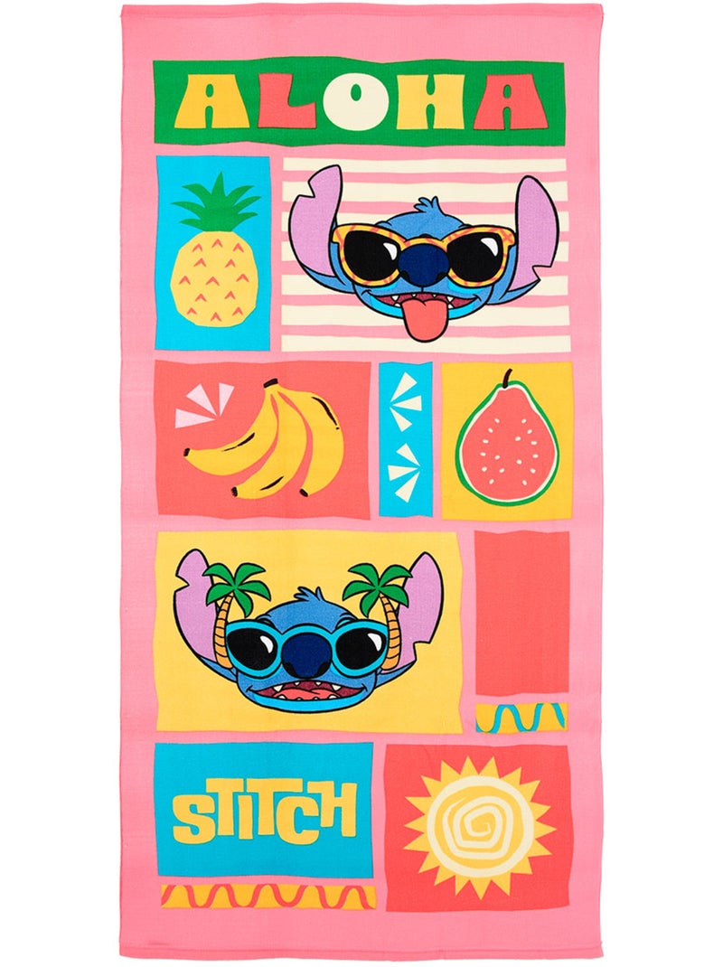 Toalha de praia lilo & stitch rosa menina | licença oficial Rosa - Kiabi