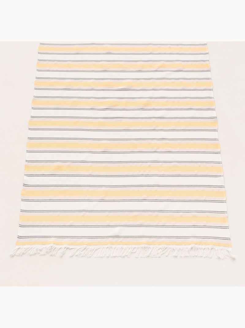 Toalha pareo de praia Fouta, tecido em relevo - Gamusi. Amarelo - Kiabi