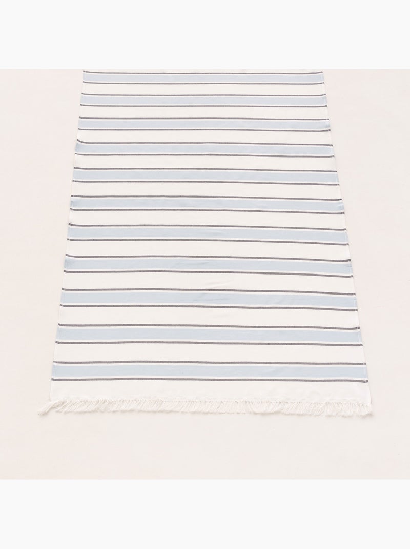 Toalha pareo de praia Fouta, tecido em relevo - Gamusi. Azul-céu - Kiabi