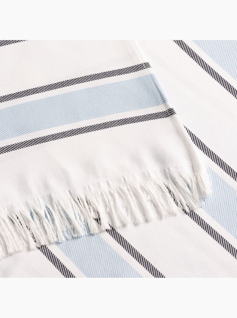 Toalha pareo de praia Fouta, tecido em relevo - Gamusi. Azul-céu - Kiabi