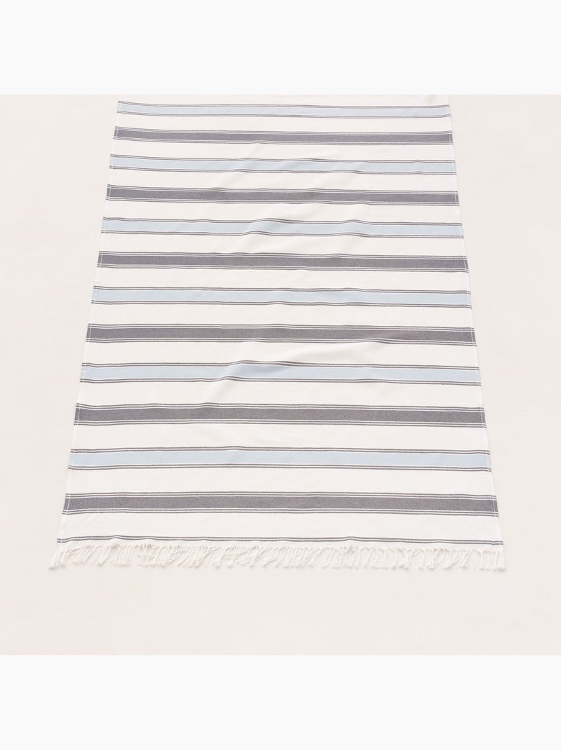 Toalha pareo de praia Fouta, tecido em relevo - Gamusi. Azul-marinho - Kiabi