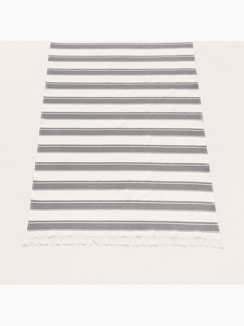 Toalha pareo de praia Fouta, tecido em relevo - Gamusi. Azul-marinho - Kiabi