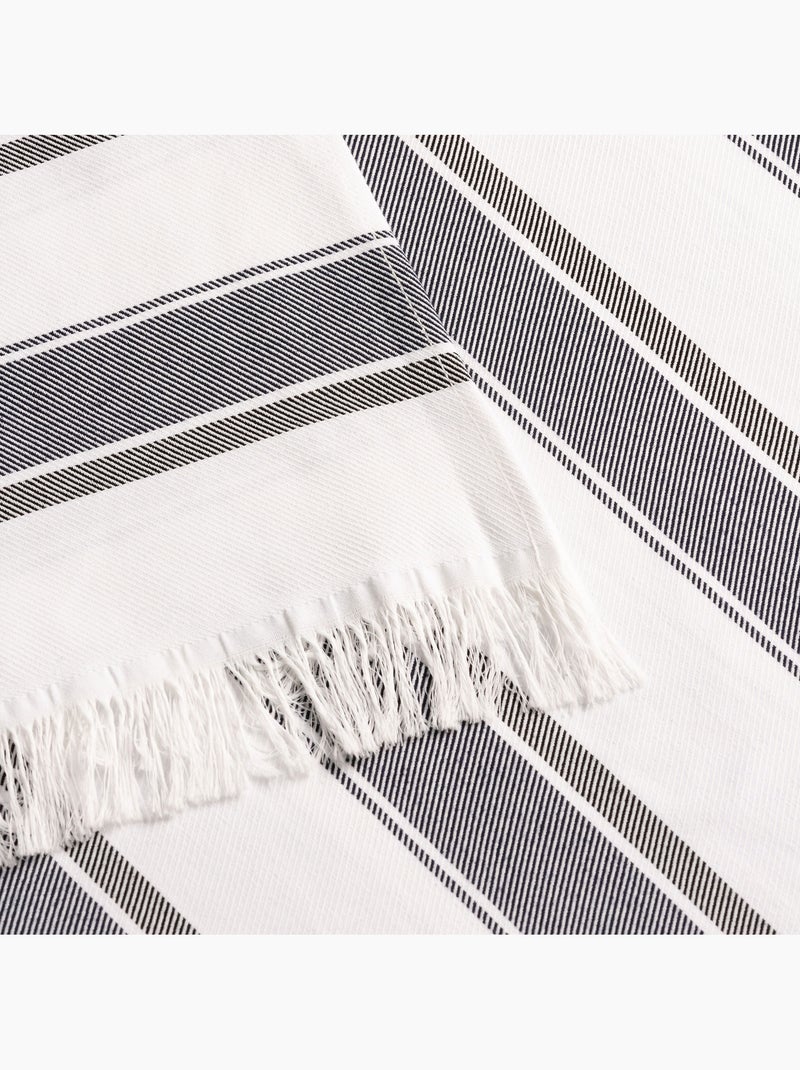 Toalha pareo de praia Fouta, tecido em relevo - Gamusi. Azul-marinho - Kiabi