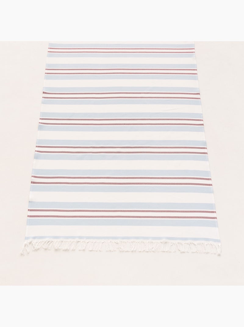 Toalha pareo de praia Fouta, tecido em relevo - Gamusi. Azul Vermelho - Kiabi